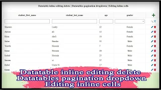 Datatable inline editing delete Datatables pagination dropdown Editing inline cells