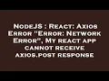 NodeJS React Axios Error Error Network Error My react app cannot receive axios post response