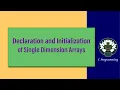 62 Declaration and Initialization of Single Dimension Arrays