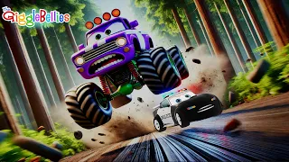 Bad Monster Truck Is on the Run! 🚨🚛 | Police Chase Song | GiggleBellies