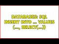 Databases SQL insert into values select