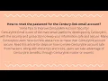 How To Reset CenturyLink Email Password