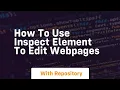 how to use inspect element to edit webpages