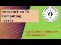Control structure if-statement - Introduction to Computing