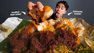 NGILERR!! MUKBANG NASPAD PAGI SORE + RENDANG 5 PORSI!!🥵
