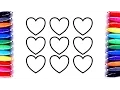Learning Colors For Children with Hearts Coloring Pages Book