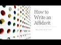 How to Write an Affidavit in SIX Simple Steps AFFIDAVIT