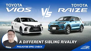 Toyota Vios vs Toyota Raize - A Different Sibling Rivalry | Philkotse Spec Check (w/ Eng subs)
