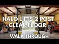 Halo Lifts 2 Post Clear Floor 10 000 lb capacity Model Walk Through