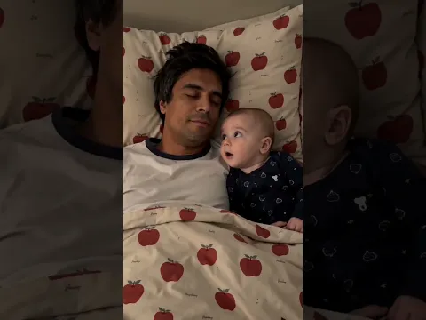 Quick, pretend we're sleeping! π #Shorts #FunnyBaby #DadLife #FamilyHumor