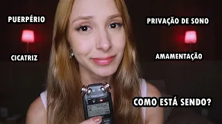 ASMR respondendo perguntas delicadas sobre pós parto e maternidade.. abri meu coração 🥹