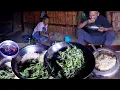 Download Lagu jungle man's cooks chayote leaves curry , buff fry curry \u0026 rice for him || village life