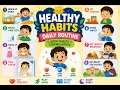 Healthy Daily Routine for Kids Good Habits for Children Morning Routine for Preschool Kindergarten