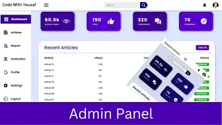 Admin Dashboard HTML CSS Responsive Admin Dashboard using HTML and CSS