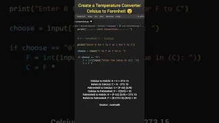 Create a temperature converter using python Celsius to Farenhite