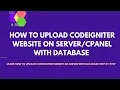 How to Upload a CodeIgniter Website to a Server Upload CodeIgniter Website to GoDaddy cPanel