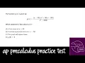 AP Precalculus Practice Test Unit 1 Question Rational Functions and Graphical Behavior