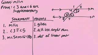 Same Side Interior Angle Proof