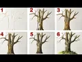 How to Paint a Tree Trunk - Acrylic Painting