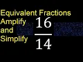 Equivalent fractions of by amplification and simplification example