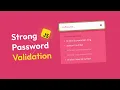 Password Validation Check in HTML CSS JavaScript Password Strength Check in JavaScript