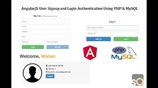 AngularJS User Signup And Login Authentication Using PHP MySQL - PART 1