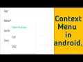 Context Menu in Android Application List View and context menu in android ArrayAdapter in android