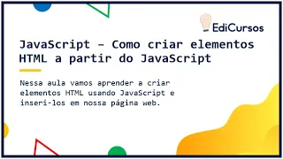 Lesson 16 - How to create HTML elements with JavaScript