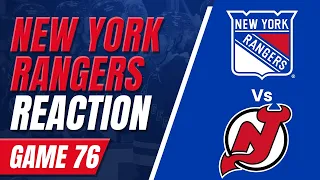 Ranger Fan Reaction Game 76 NJD-3 NYR-4 THE RANGERS GRAB 2 BIG POINTS AGAINST THE DEVILS