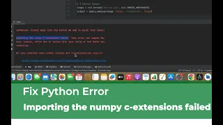 Fix Python Error Importing the numpy c-extensions failed