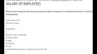 JAVA PROGRAM THAT SHOW THE PARTIAL IMPLEMENTATION OF INTERFACE