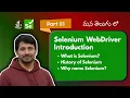 What is Selenium WebDriver in Telugu History Background of Selenium Selenium Java