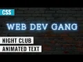 HTML CSS Shining Text Animation Effects Tutorial Night Club