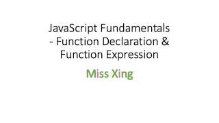 18 JavaScript Fundamentals Function Declaration vs Function Expression