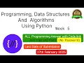 NPTEL Programming Data Structures and Algorithm Using Python week 5 programming Ans with code link