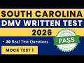 South Carolina DMV Permit Test 2026 Real Questions SC DMV Written Test Practice Mock Test 1
