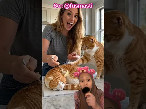 Oyen Panik, Dikira Saudaranya Mau Dimakan! 🐱🎂😂 fusmasti