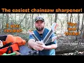Easiest to use chainsaw sharpener 3 year update with tips and tricks Stihl 2 in1 sharpener