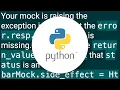 Mocking a function to raise an Exception to test an except block