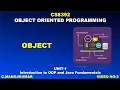 3 CS8392 OBJECT ORIENTED PROGRAMMING OBJECT IN TAMIL OBJECT IN OOP MANOJKUMAR DHEERAN