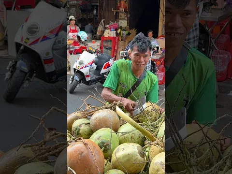Wait… They Sell Coconut Water Like THIS in Cambodia?! 😳🥥