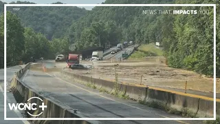 I-40 closed at North Carolina-Tennessee state line after rockslide flooding
