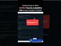Python script to fetch Realtime - COVID 19 vaccine slot availability near you in India