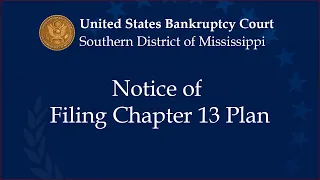 Notice of Filing Chapter 13 Plan