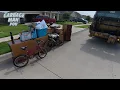 Rearloader Truck Picking Up Bulk Trash - Full Garbage Route POV 4K