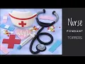 How to make NURSE MEDICAL fondant toppers Nurse cap Stethoscope syringe bandages etc