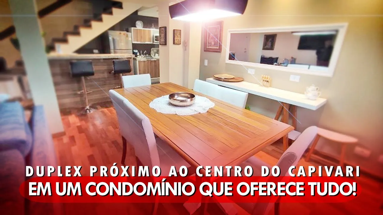 Video do Imóvel: Magnífico duplex à venda próximo ao Capivari. Em um condomínio com área de lazer completa para atender você e sua família!