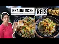 Basmatireis mit Braunlinsen und Champignon - vegetarische Rezepte -Desi Küche