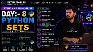 Day 8 Python AI Full Course in Kannada Complete Set Data Type Explained ITKannadigaru