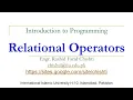 C Programming 18 Relational Operators